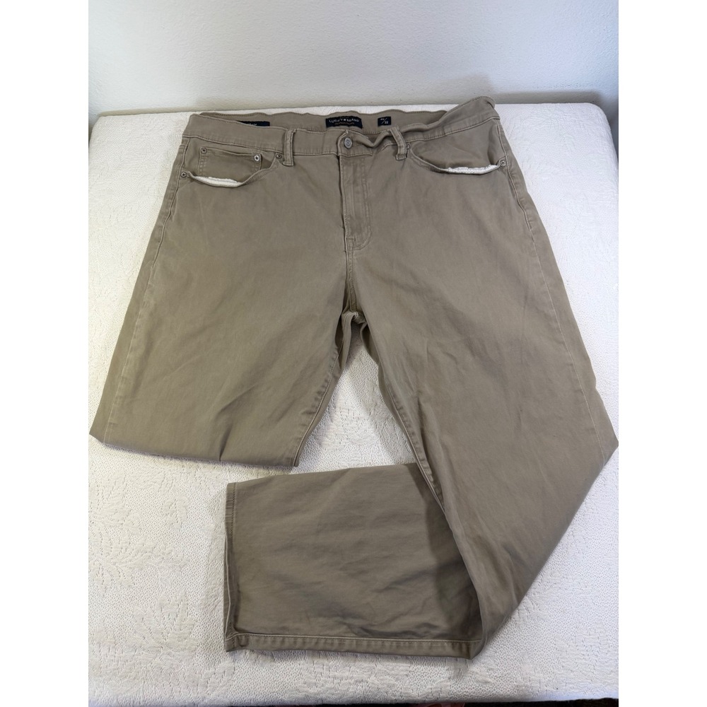 Lucky Brand 121 Slim Khaki Tan Pants Mens 40x32 7MP10009 Stretch Chino Jeans